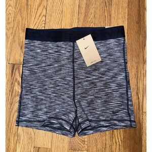 Nike Pro Women's Compression Shorts Heathered Navy Size Medium HJ6348-010 NWT